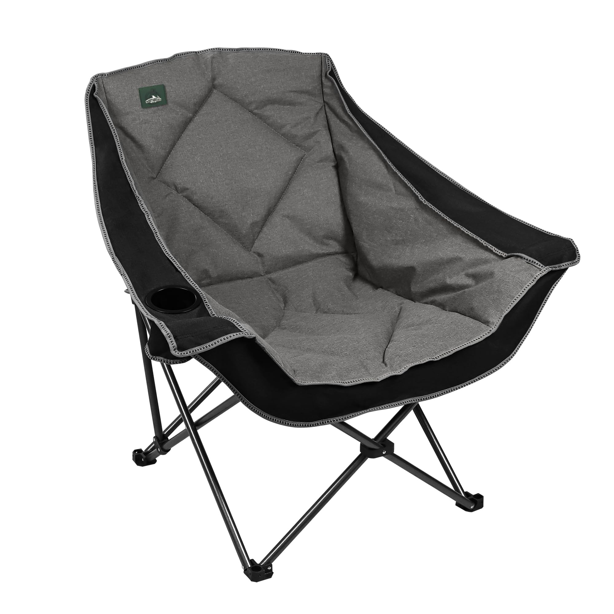 Northroad Übergroßer Faltbarer Campingstuhl für Strand, Wandern und Picknicks, Heavy-Duty 300-lbs Kapazität, mit 2 Getränkehalter