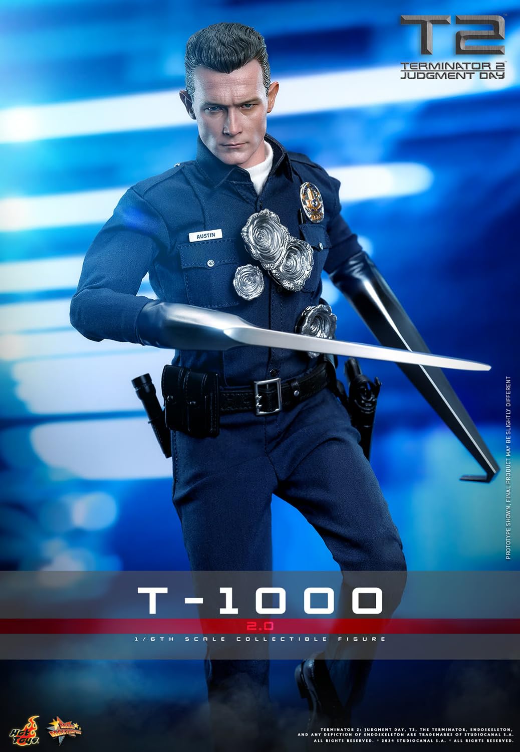 Hot Toys Terminator 2: Judgement Day T-1000 (2.0) 1/6 Scala 30,5 Cm Personaggio Da Collezione-image