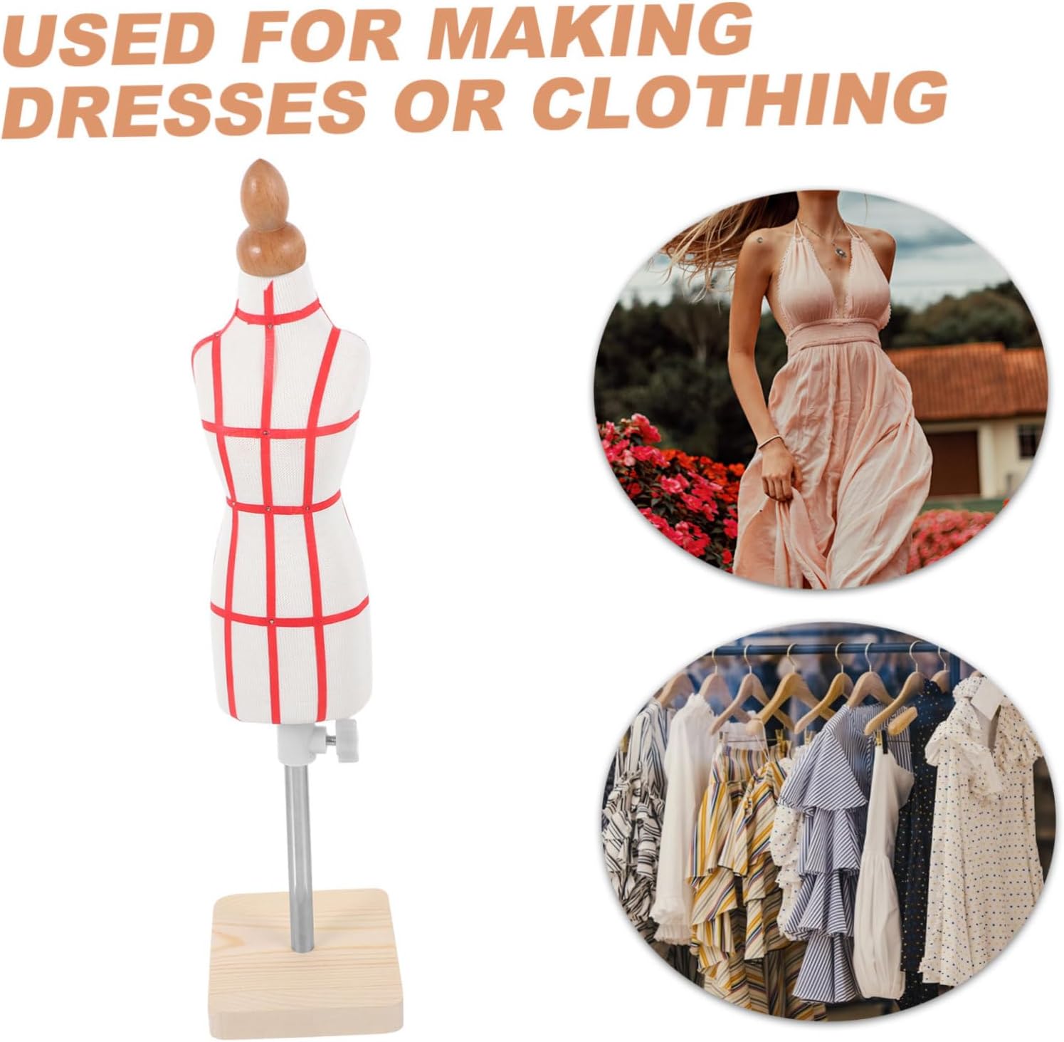 SHINEOFI Mini Dress Form Mannequin for Sewing Doll Tailor Model Stand 1/4 Scale Fashion Mannequin for Students and Hobbyists