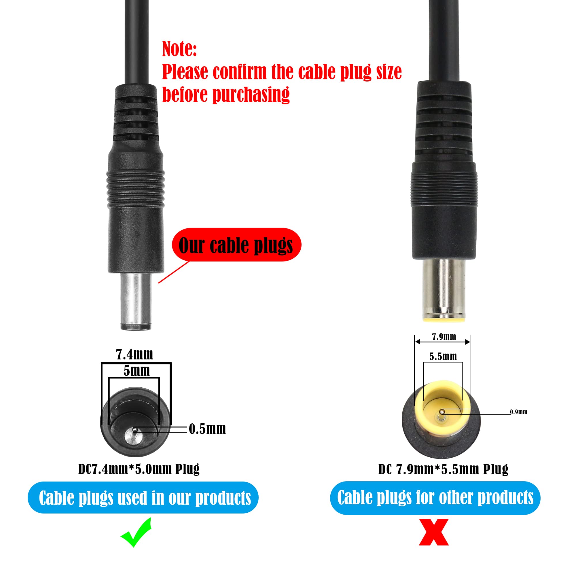 GINTOOYUN 2 cables de alimentación SAE a DC7450 DC24 V 16 AWG SAE macho a DC7,4 mm x 5,0 mm conector conector rápido desconectar cable de extensión para coches, motos, baterías, etc