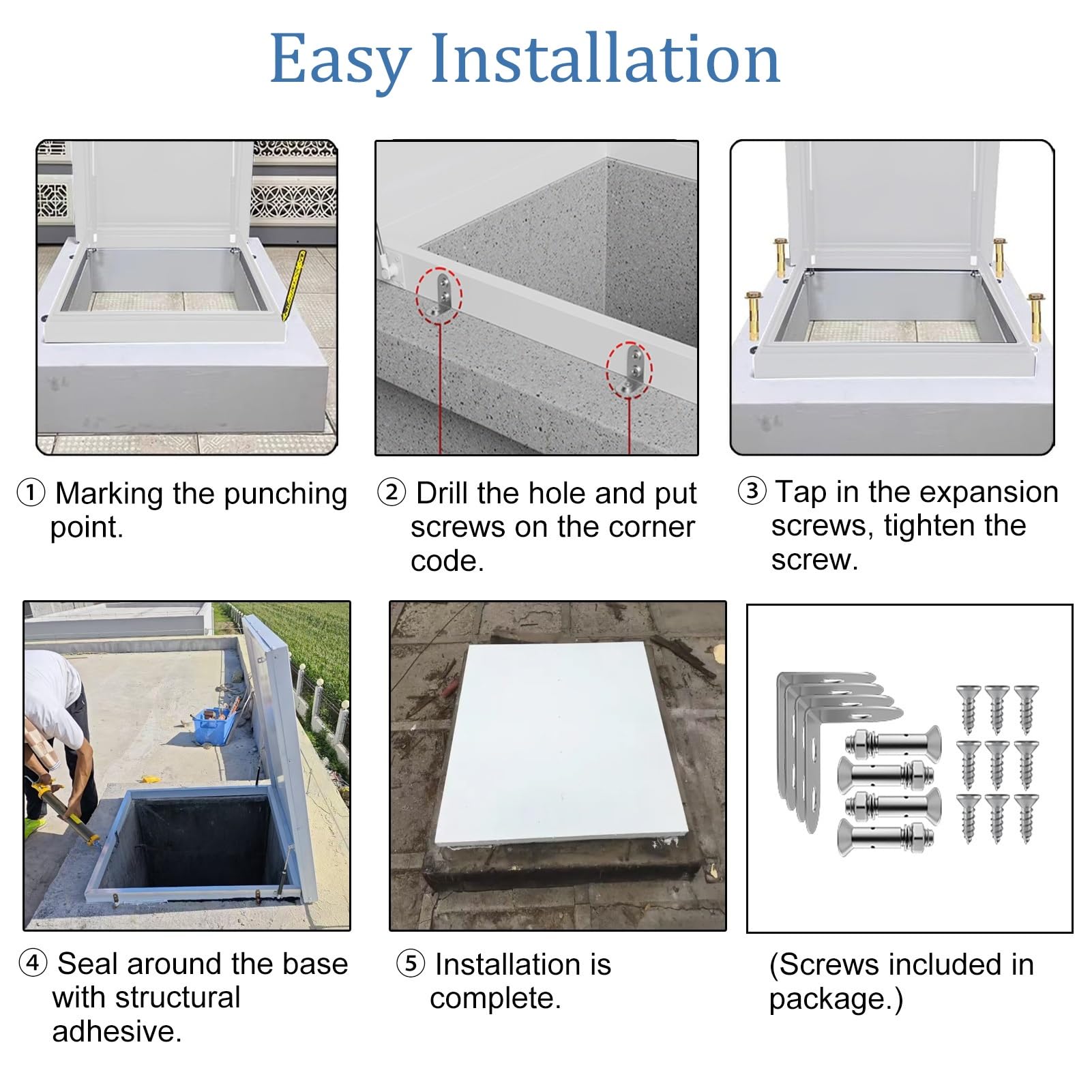 Porte d'accès pour grenier en aluminium, trappe de toit imperméable avec loquet de verrouillage, couverture d'accès sécurisée pour fenêtre de toit et inspection du toit
