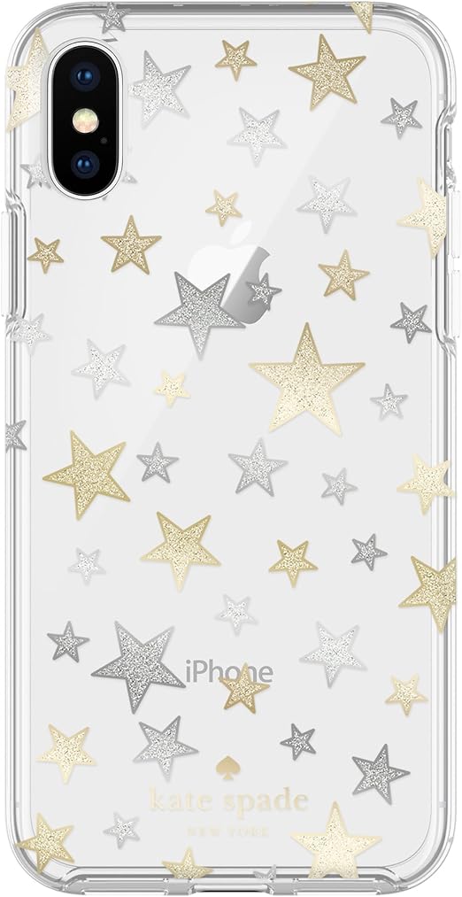 Amazon Com Incipio Apple Iphone X Kate Spade New York Protective Hard Shell Case Stars Clear Gold Silver