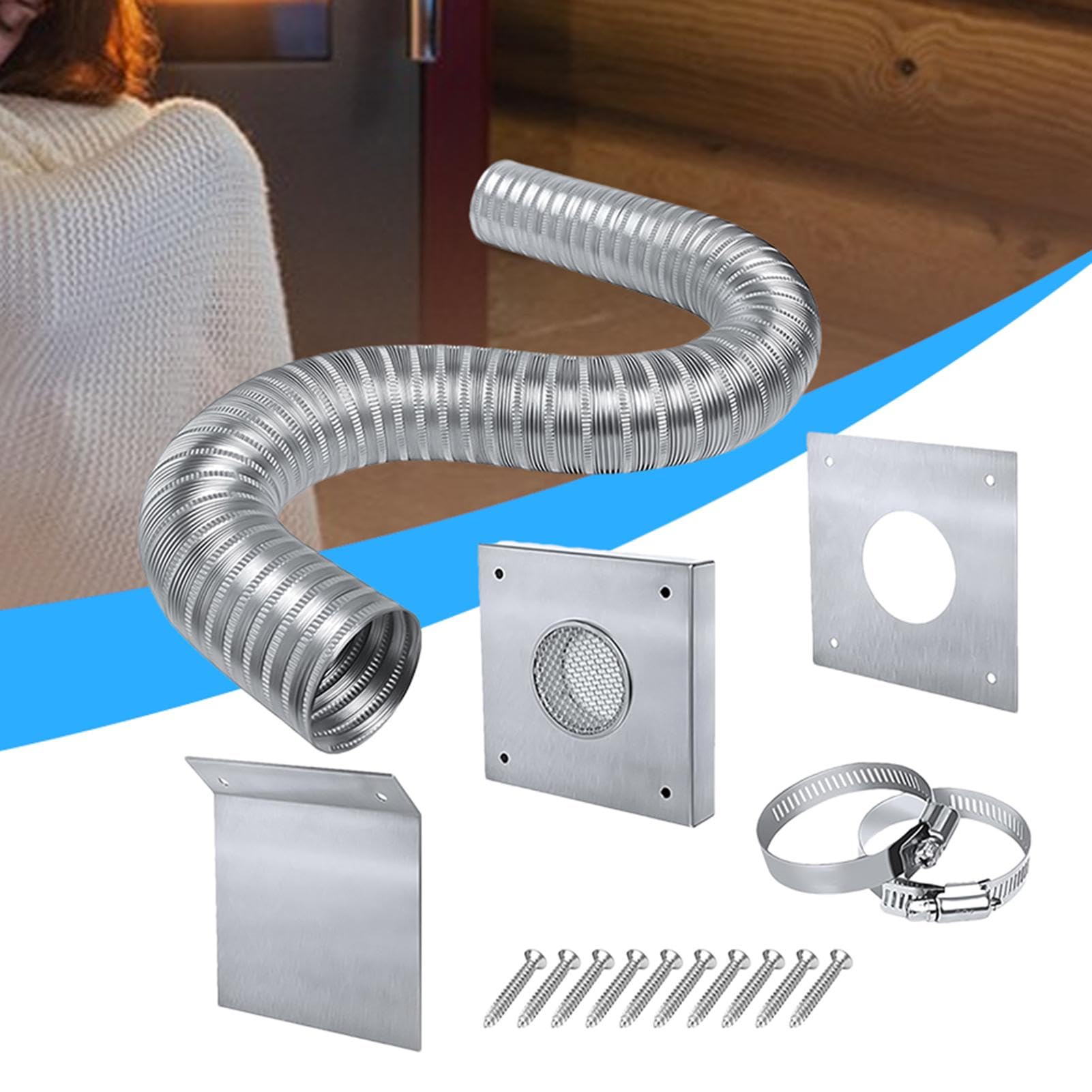Kit aria fredda esterna, resistenti al calore per e stufa | kit di ventilazione efficiente, prestazioni robuste per tubi della stufa a pellet