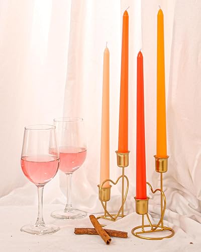 Miniatura 23 de Viyffo Velas cónicas marrones, paquete de 4 velas cónicas sin perfume de 12 pulgadas, 8 horas de tiempo de combustión, sin humo, para el hogar