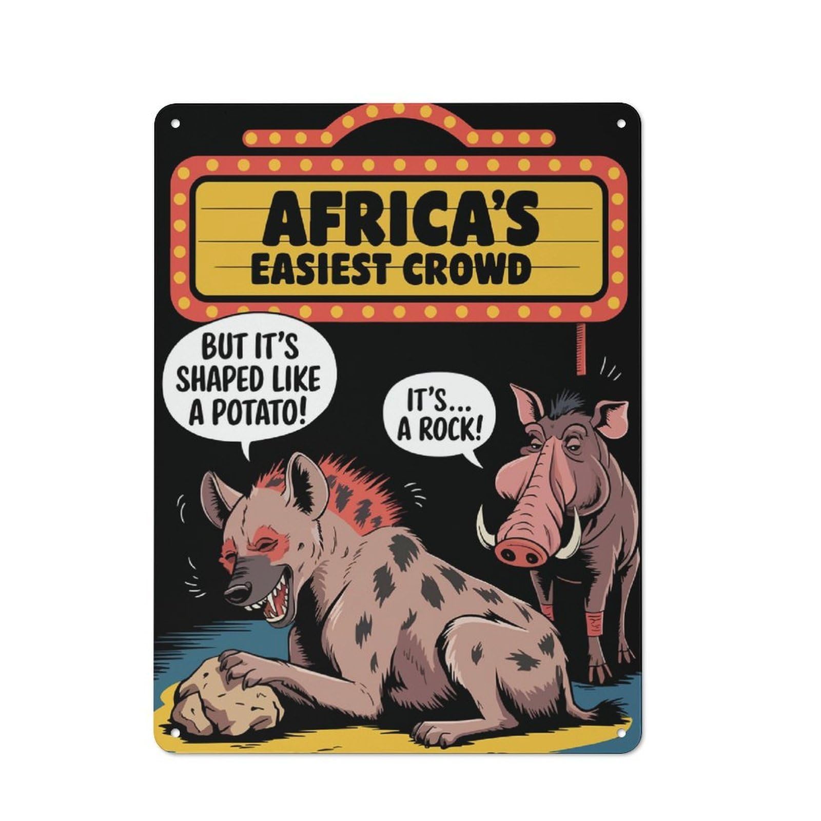 Junmoney Africa Easiest Crowd Retro Metal Wall Decor 40X30cm, Tin Wall Sign For Bakery, Diner, Cafe Or Family Room