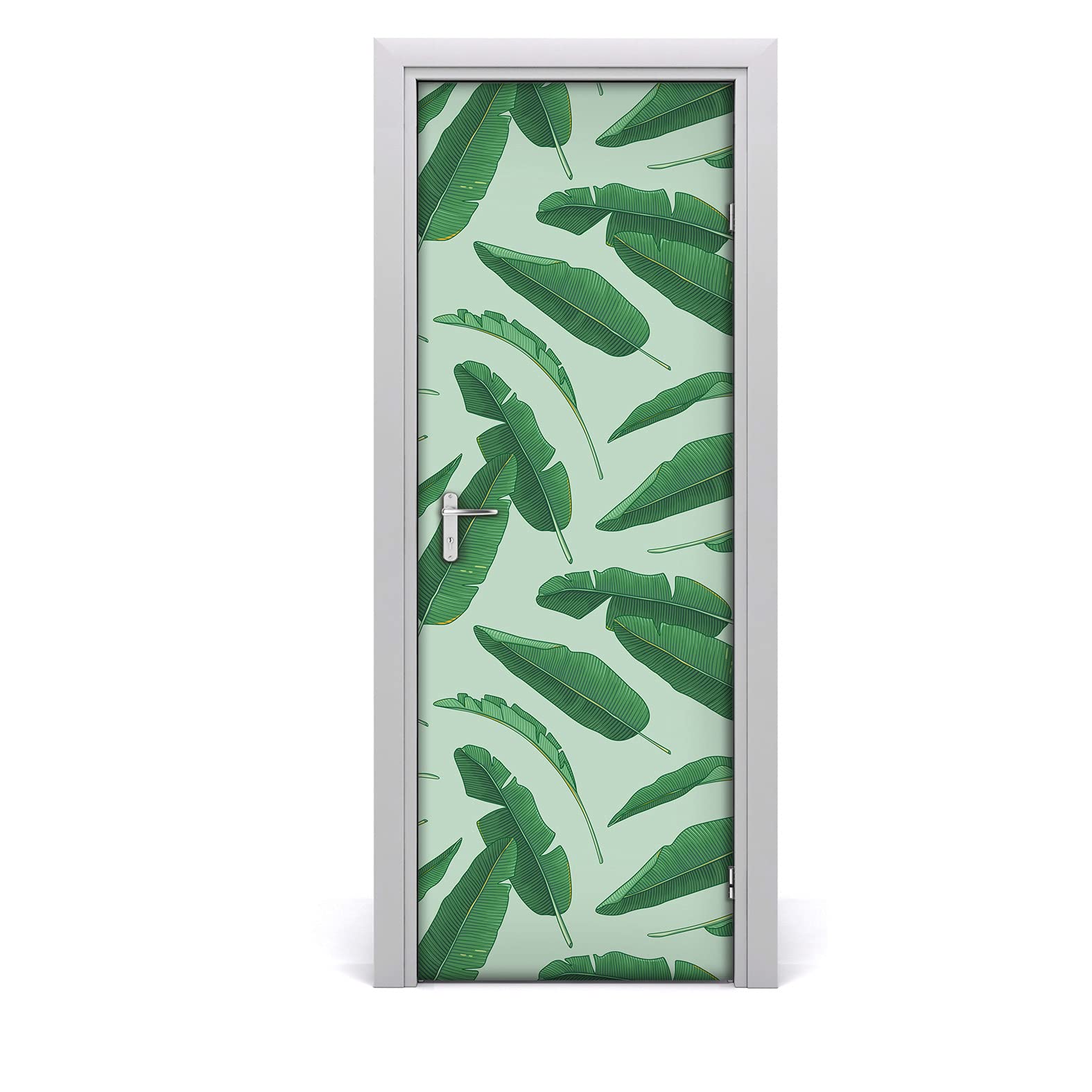 Vinilo decorativo de hojas de banana para tapar imperfecciones en puertas de 70x200cm