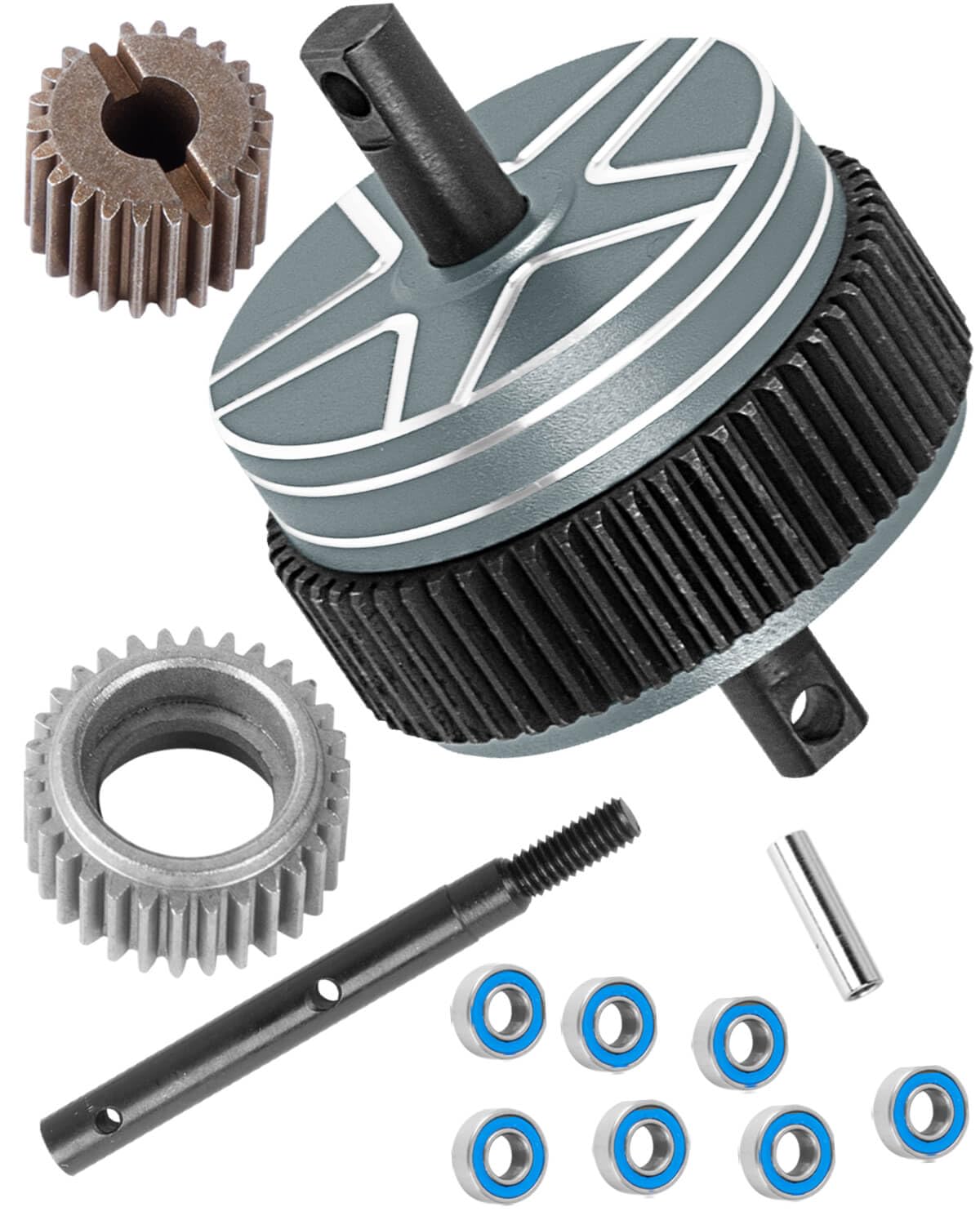 hopsupRC RC Upgrades Part for 1/10 Slash 2WD Rustler Stampede Bandit VXL XL-5,Aluminum Gearbox Transmission Gear Differential Transmission Gear,