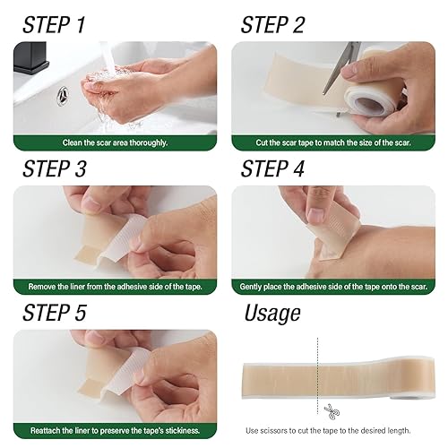 Miniatura 6 de Hojas de silicona para cicatrices, cinta de silicona para cicatrices, láminas de silicona para cicatrices quirúrgicas, eliminación de golpes