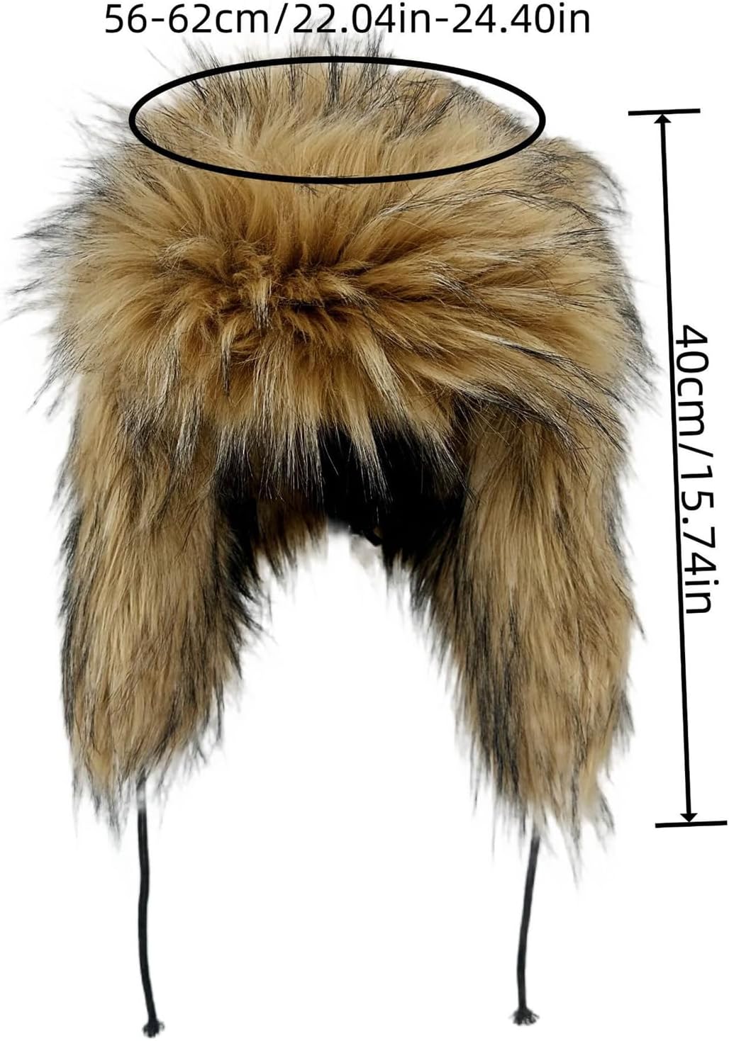 Lisa Colly Women's Russian Faux Fur Hat Winter Fluffy Trapper Hat Thicken Fuzzy Cap