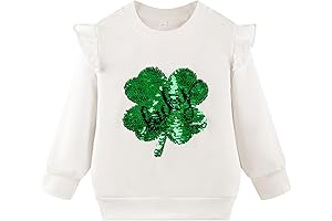 Sweatshirt Tops for Toddler Girls St Patricks Day Long Sleeve Shirts Cotton Kids Sweaters 2-8T
