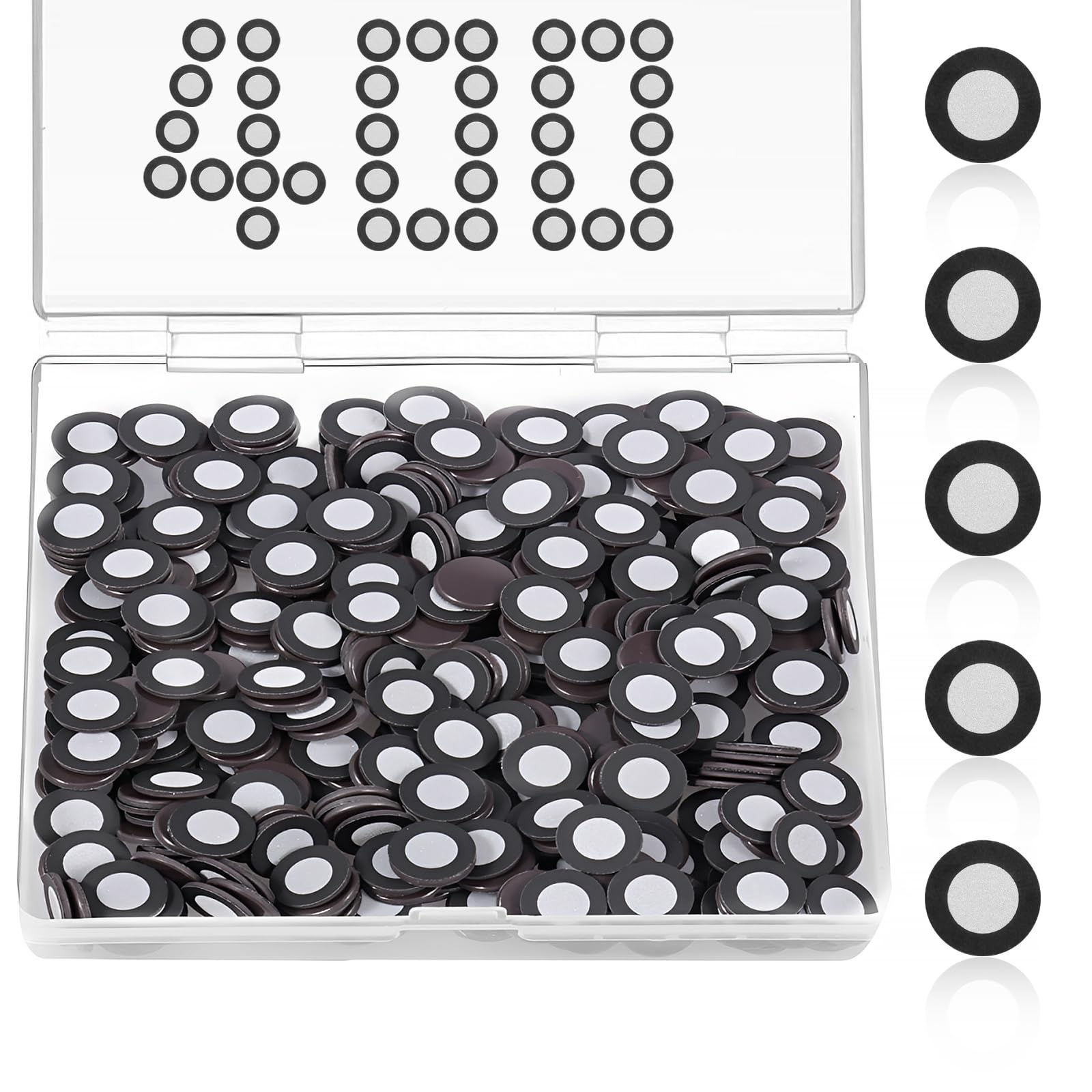 200/400 marcadores magnéticos para escáner 3D, escáner magnético 3D, interior de 6,0 mm, exterior 10 mm, punto de seguimiento, punto de referencia altamente reflectante, para escanear (negro, 400