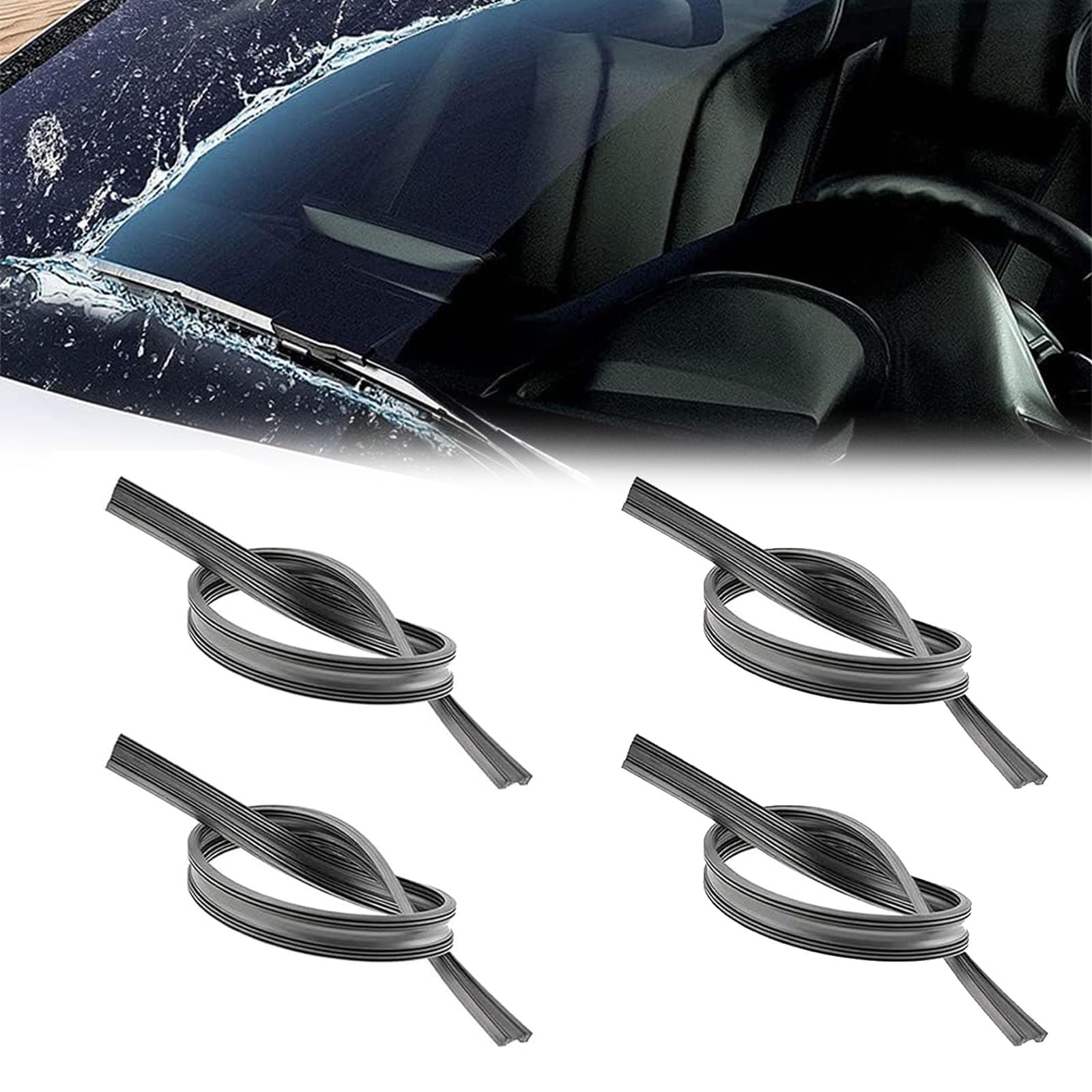 Gomma di ricambio universale per tergicristalli, strisce di gomma di ricambio per auto, per evitare danni al vetro, 4 pezzi, gomma tergicristallo universale da 700 mm, gomma tergicristallo universale