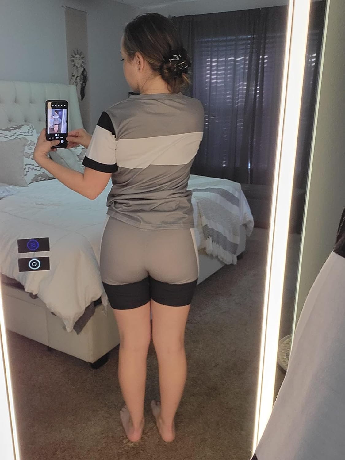 TOPONSKY Womens 2 Piece Sports Outfit Tracksuit Shirt Shorts Jogger Bodycon Sets - Image 3