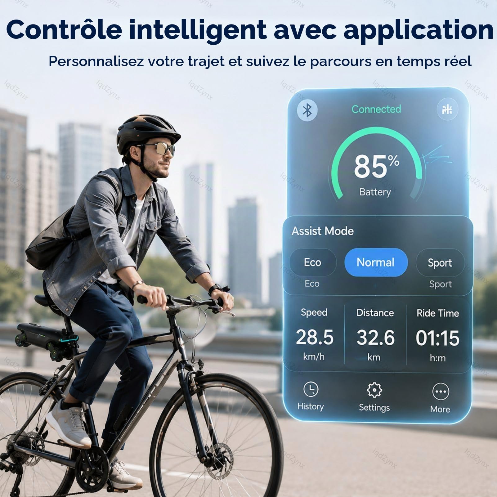 Kit de Conversion pour vélo électrique avec Assistance au pédalage, Moteur 200 W, autonomie de 50 km et contrôle par Application, idéal pour Les trajets Domicile-Travail