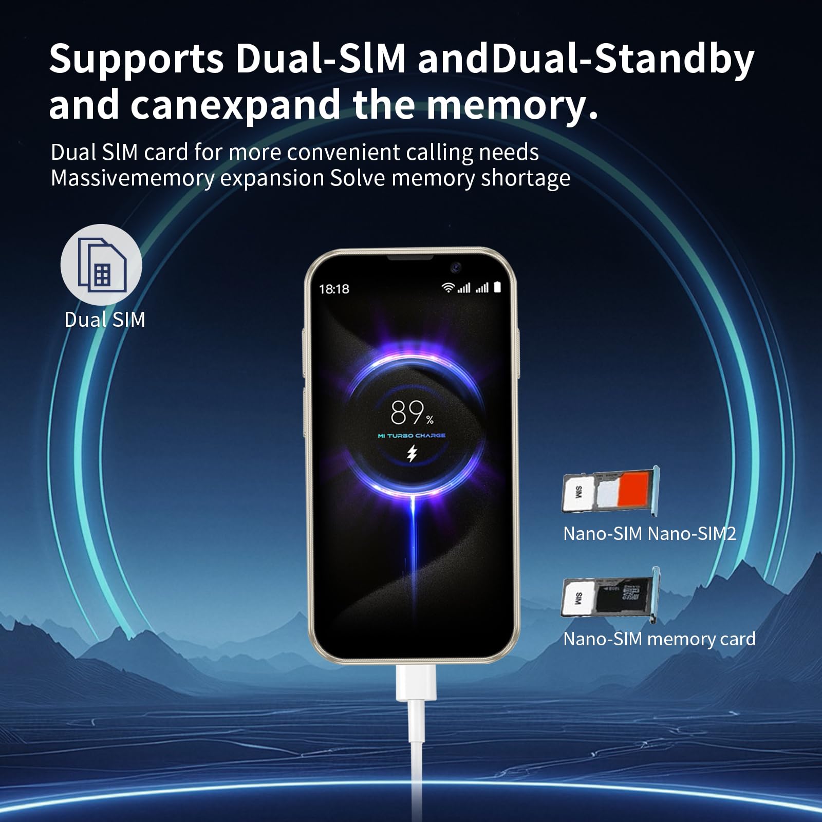 cofcvgs mini telefono, 3.0 pollici mini telefono, 3G Smart Phone, 2GB RAM 16GB ROM, smartphone Android 9.0 per bambini, batteria di riconoscimento facciale 900mAh telefono(rosa)