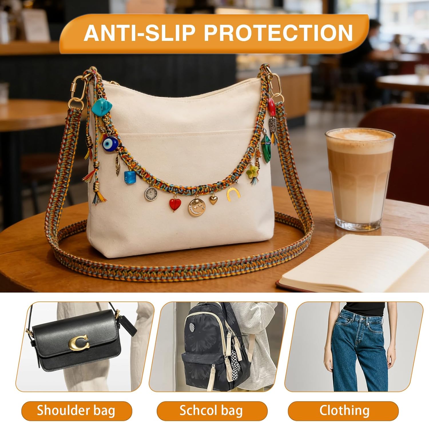 Chain Beaded Rope Braided Keychain for Handbag Wallet Backpack Purse Shoulder Handbag Accessories for Women - Image 6