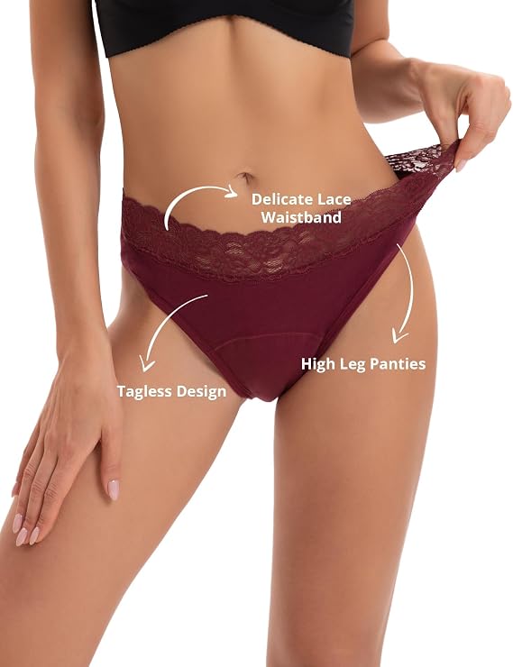INNERSY Women's Period Underwear Cotton Hipster 3-Pack