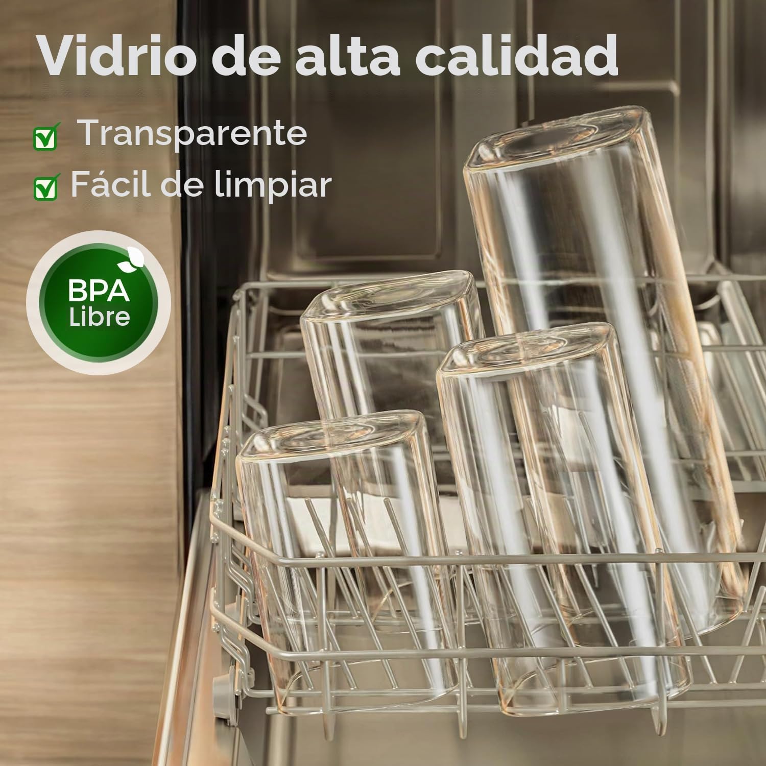 ComSaf Recipientes rectangulares de vidrio de 2 cuartos de galón con tapas, tarros de vidrio con tapas de bambú, tarro transparente para alimentos, juego de 3 recipientes cuadrados, organizadores de