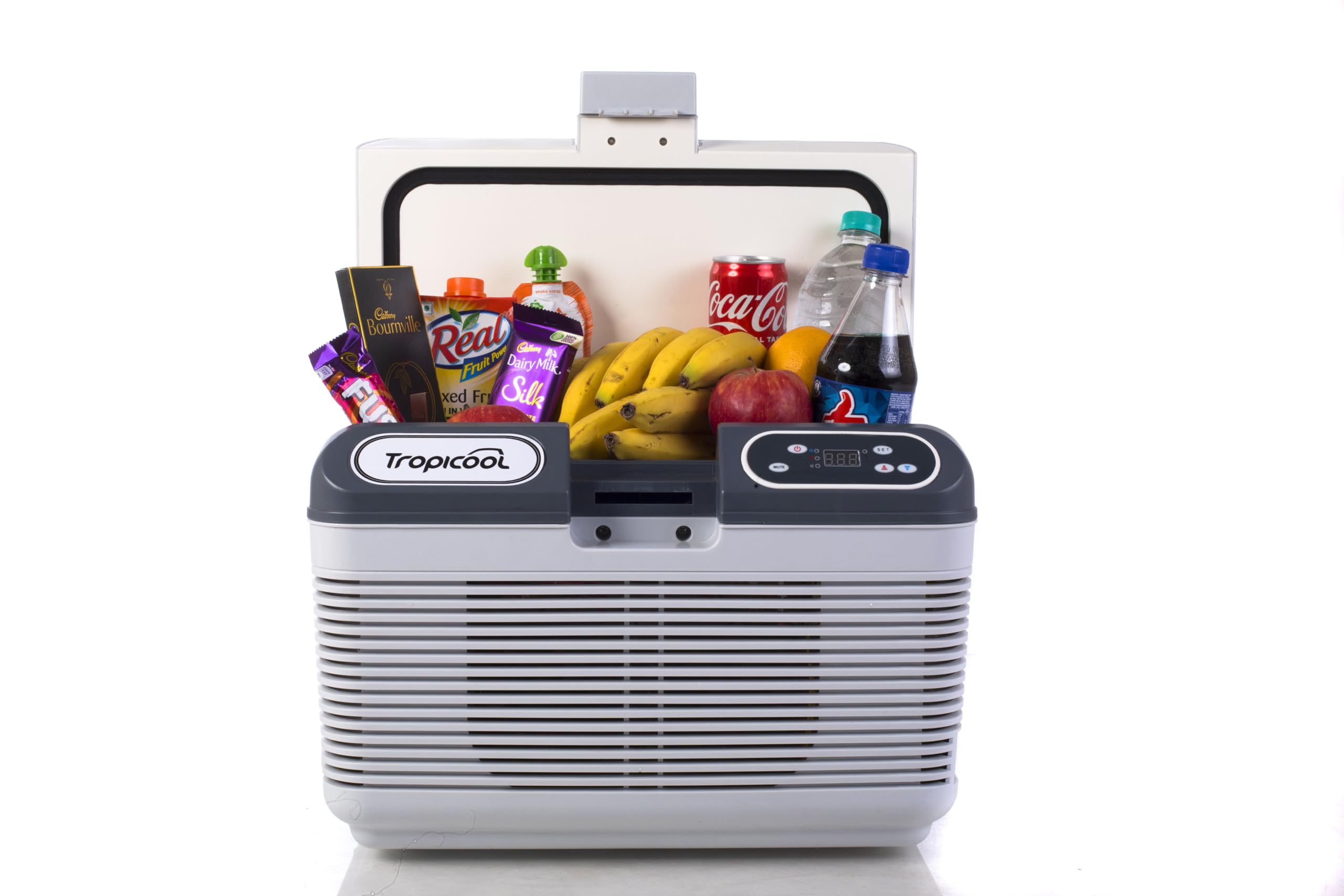 Tropicool Portable Portable Car fridge and Warmer 12AD, refrigerator, 12/24V DC with 1year Warranty, Grey color for car and home-image-29