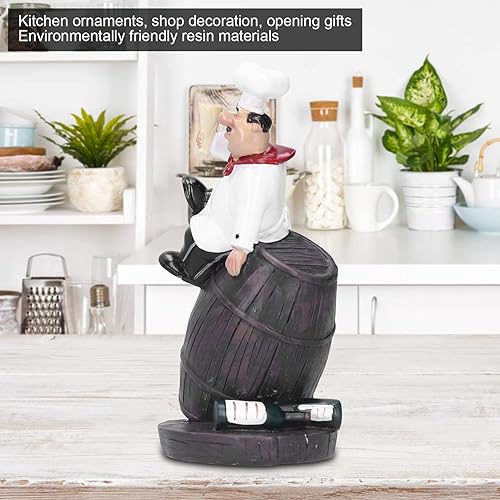 Miniatura 5 de Estatua de chef de resina, figuras de chef italiano, decoración de cocina, manualidades, estatua de restaurante, linda
