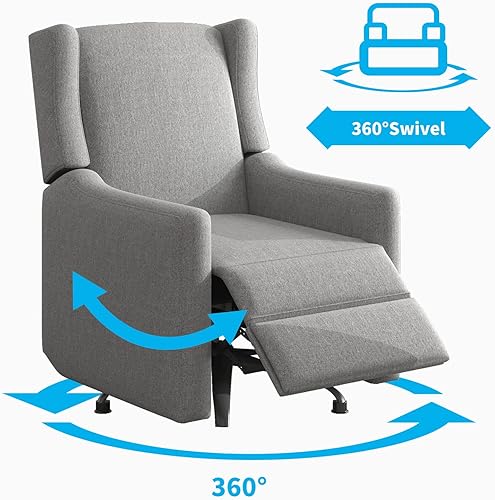 Miniatura 4 de Mjkone Silla reclinable, silla reclinable giratoria de 360, silla reclinable para guardería con respaldo y reposapiés ajustables, silla reclinable