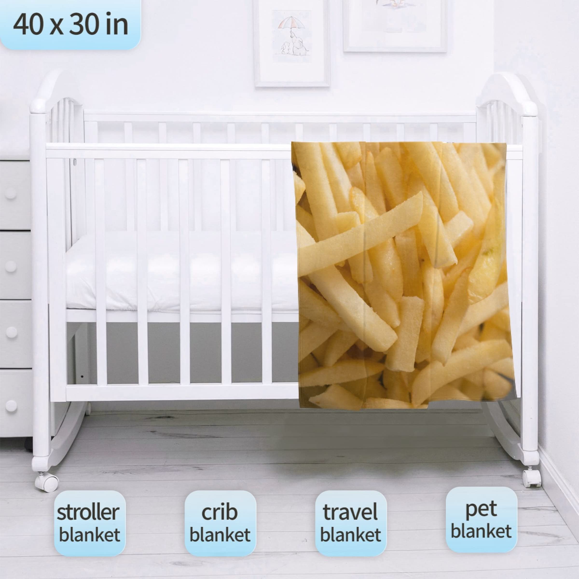 Coperta Divertente Con Stampa Patatine Fritte - Flanella Morbida 203x152 Cm, Calda Per Divano