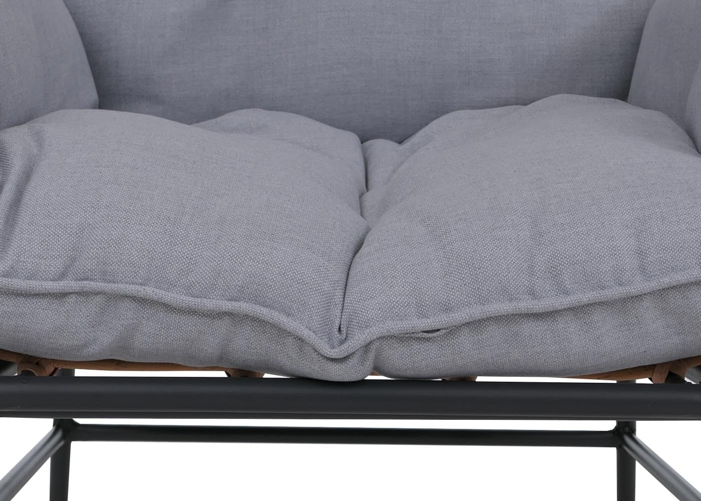Lounge-Set HWC-P75, Gartengarnitur Sofa Sitzgruppe, Stoff 220g/m² Poly-Rattan Metall - dunkelgrau, Polster hellgrau