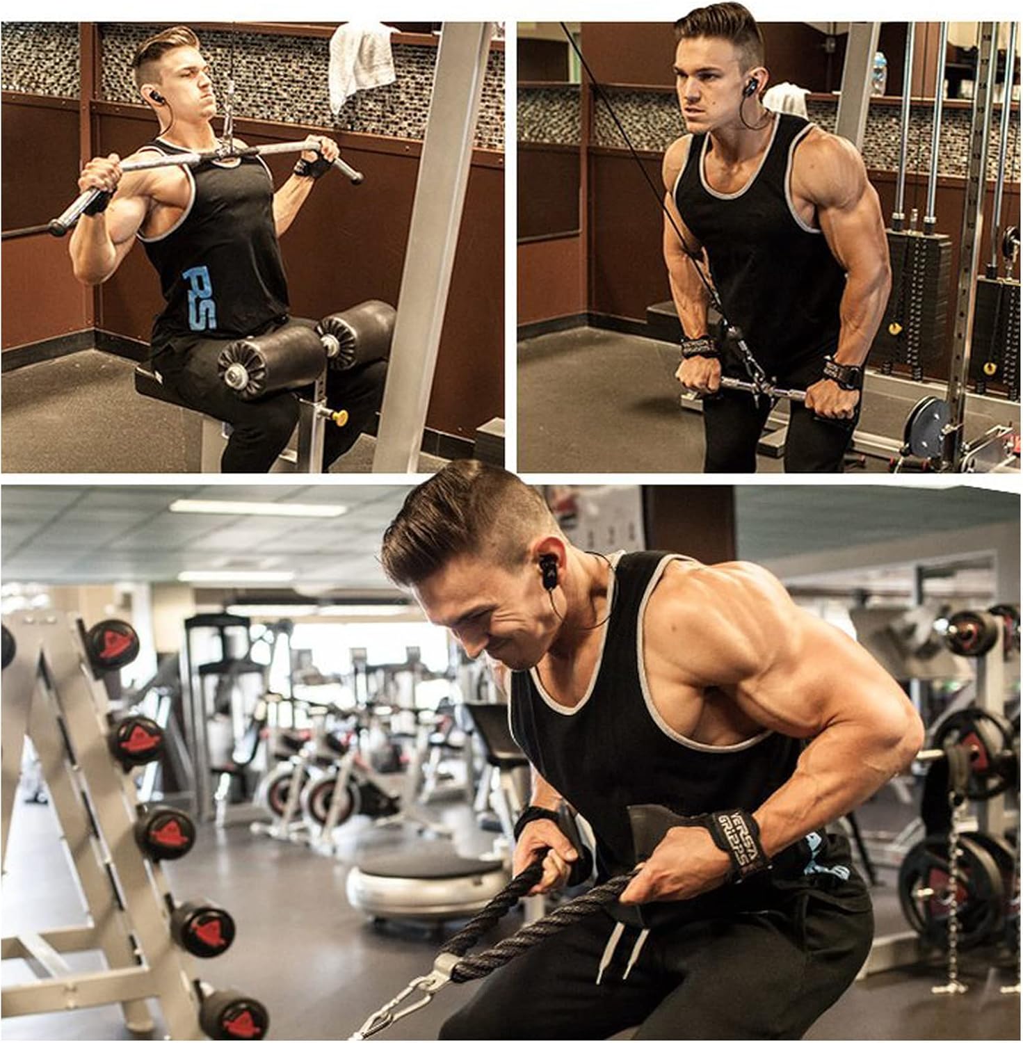 Mtgluk Cable Pulley System Upgraded DIY LAT and Lift Weight Pulley Machine Attachment Home Gym Forearm Wrist Roller for Triceps Pull Downs Biceps Curl Forearm Shoulder