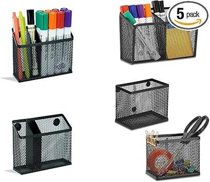 Neudeco Locker Accessories kits,includes Mesh Locker Organizer, Magnetic Pencil Holder, Magnetic Storage Baskets, 5 -pieces