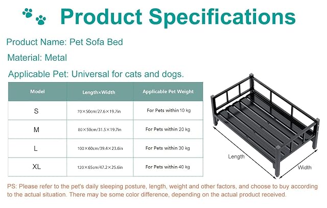 Foto 3 de 7 de Dog Bed Cama Perro Cama Grande de Metal para Perros