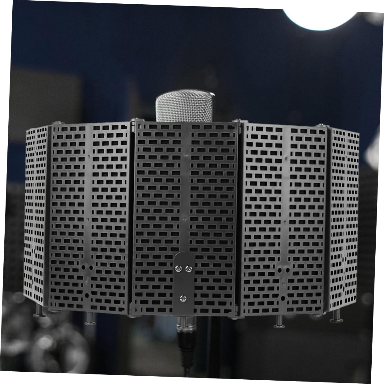 NUOBESTY Escudo de Aislamiento de Micrófono Plegable Diseño Resistente y Material Abs para Estudio de Grabación y Uso en Exteriores