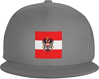 SEAEAGLE Austrian Flag Flat Brimmed Duckbill Hat Flat Eave Visor Cap Printed Fishing Headgear