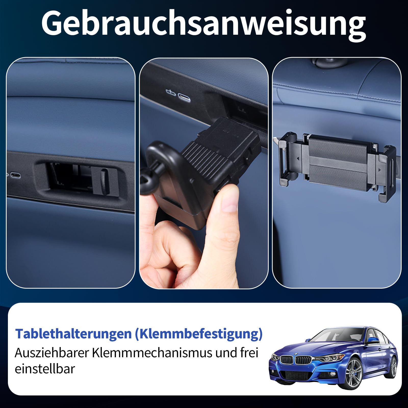 Support de tablette de voiture pour accessoires X3 X5 X6 I20 G05 G06 G45 G60 G61 G70, rotatif à 360 °, pour voiture, support de téléphone portable pour tablette réglable à 360 °