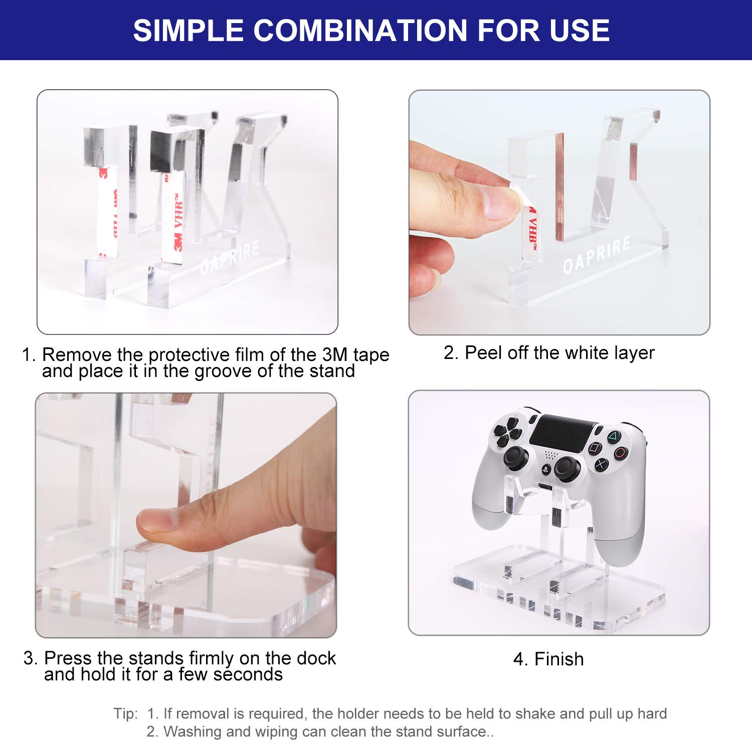 OAPRIRE Universal Controller Stand Holder - Fits Modern and Retro Game Controllers - Perfect Display and Organization - Limited Edition Handcrafted Controller Accessories with Crystal Texture