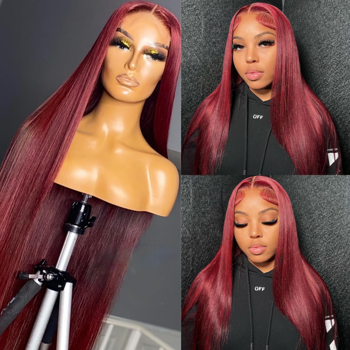 ANITA STYLE 99j Burgundy T Part Lace Front Wigs Long