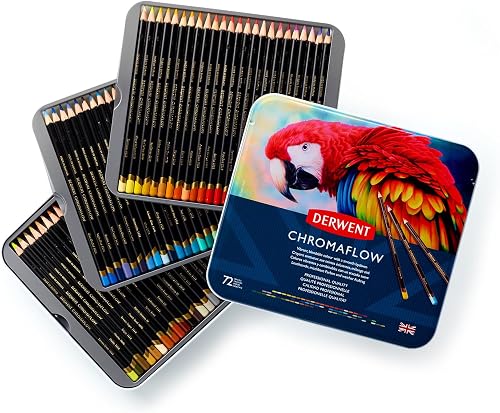 Derwent Chromaflow Colored Pencils 72-Piece Set, Multicolor