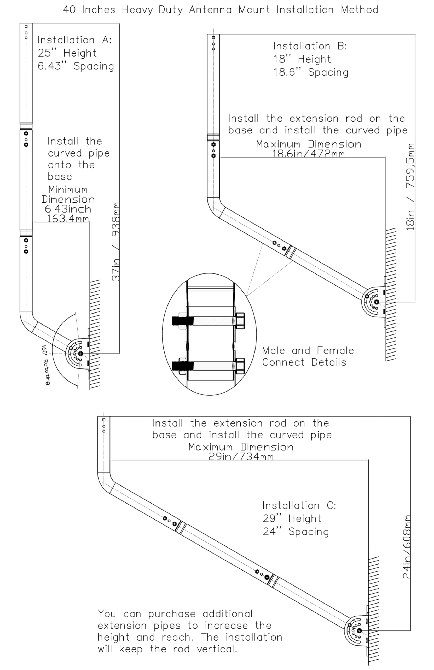 Support de montage universel avec 2 boucles, pont sans fil en métal massif pour intérieur et extérieur, point d'accès AP, client CPE CCTV/IP caméra de sécurité dôme PTZ