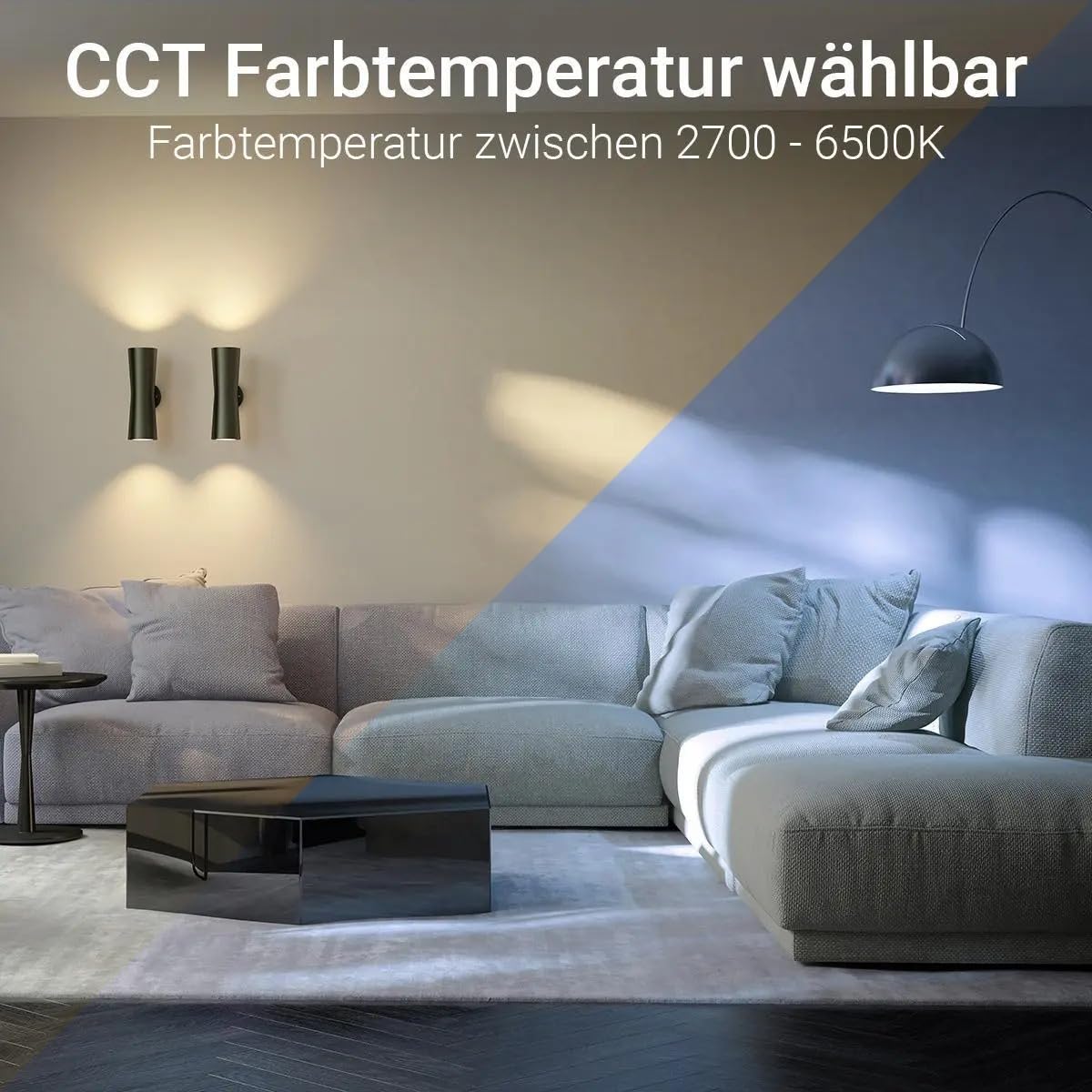 3W Mini LED Spots CCT Farbwechsel Warm-Neutral-Kalt-Weiß , Farbtemperatur einstellbar + Dimmbar über Funk & Wifi, smarthome Einbaustrahler IP65 Schutz für Innen- und Außen (Anthrazit, 8x Minispot)