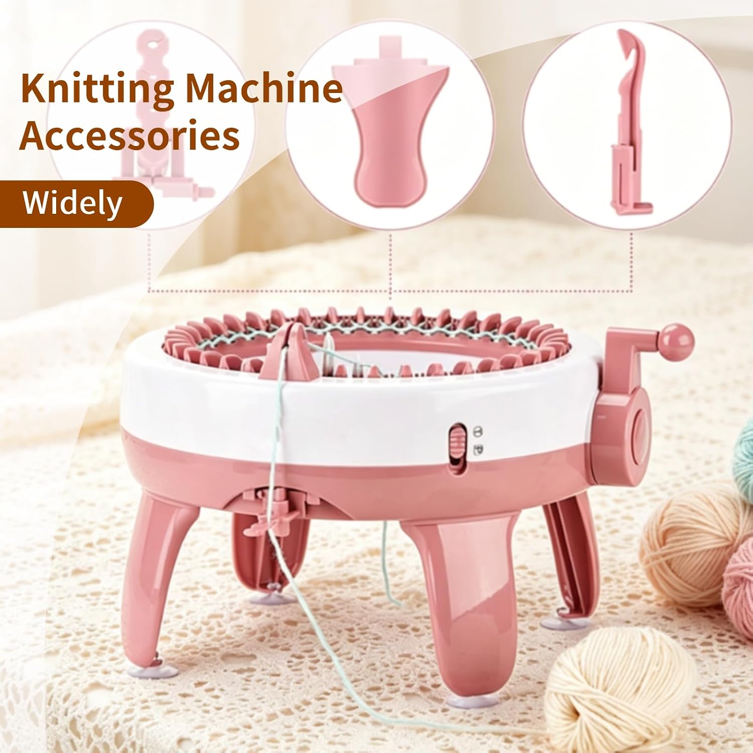 Knitting Machines Adapter Set of 18 Knitting Machine Accessories Include Knitting Tensioner Drill Attachment and Knit Hook Kit for Sentro 22 40 48 for Jamit