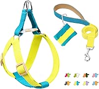 Vista 1 de No Pull Dog Harness and Leash Set, Step in Dog Halter Harness with Poop Bag Holder, Adjustable Lightweight Cotton Straps Suitable for Small Medium