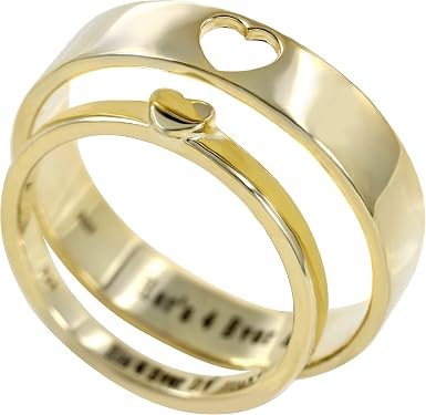Amazon.com: Anillos de promesa personalizados para parejas, anillos de  pareja personalizados, para él y para ella, anillos de compromiso, anillos  de compromiso, anillos de aniversario, regalo de cumpleaños, sin metal,  Adjustable, Oro :