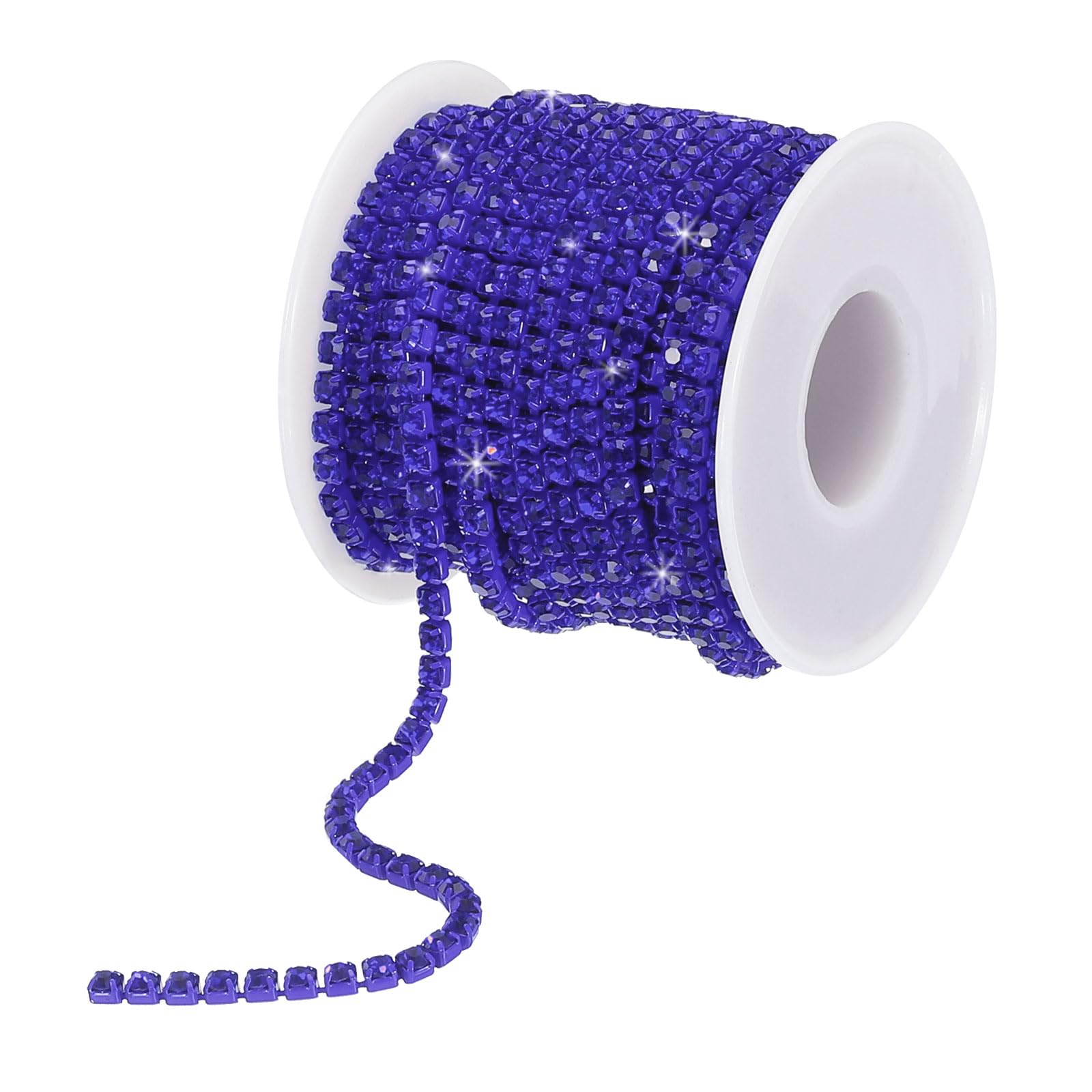 MECCANIXITY 10 Yard 4mm Crystal Rhinestone Diamond Close Chain Trim Trimming Claw Cup Chain for Sewing, Crafts, DIY Jewelry Wedding Decorations Dark