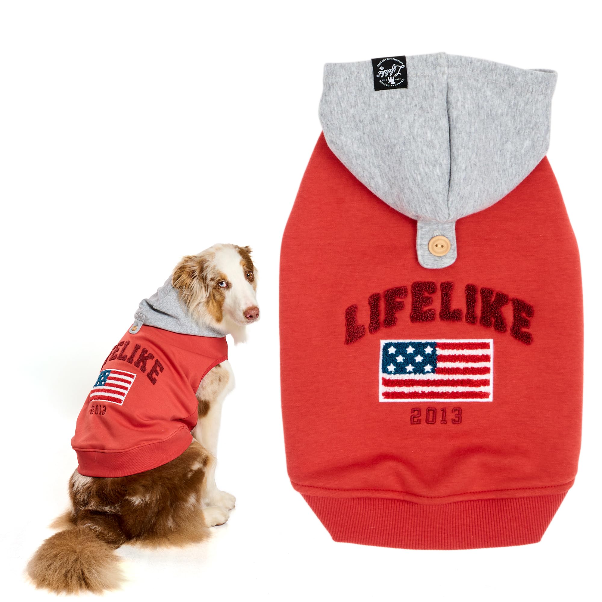 Amazon | 【LIFELIKE公式】ナショナルフラッグフーディー 犬 服 秋 冬