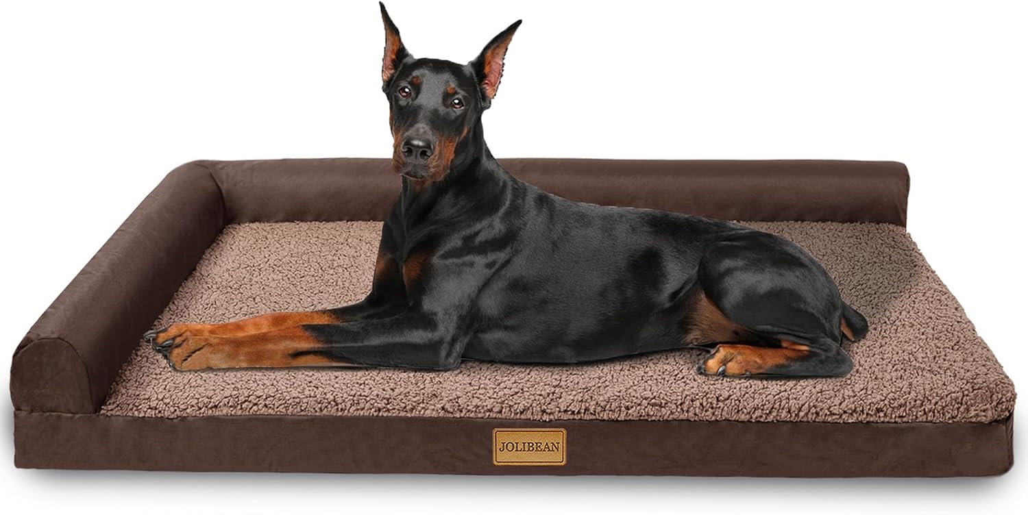 Ortopedyczny XXL kosz dla psa duży rozmiar 142 x 101 cm, materac dla psa, zdejmowana poduszka nadająca się do prania w pralce, puszysty dywan, wodoodporna wyściółka, antypoślizgowa podstawa