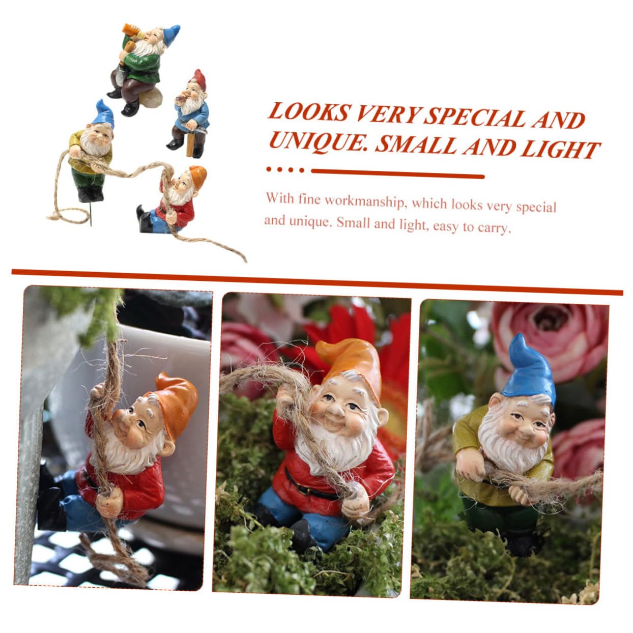 Toddmomy 2 Sätze Garten Resin Lustige Bonsai Dekoration Für Blumentöpfe Lebensechte GNOME Für Garten Und Perfektes Ornament Für Außenbereiche 4 Stück * 2