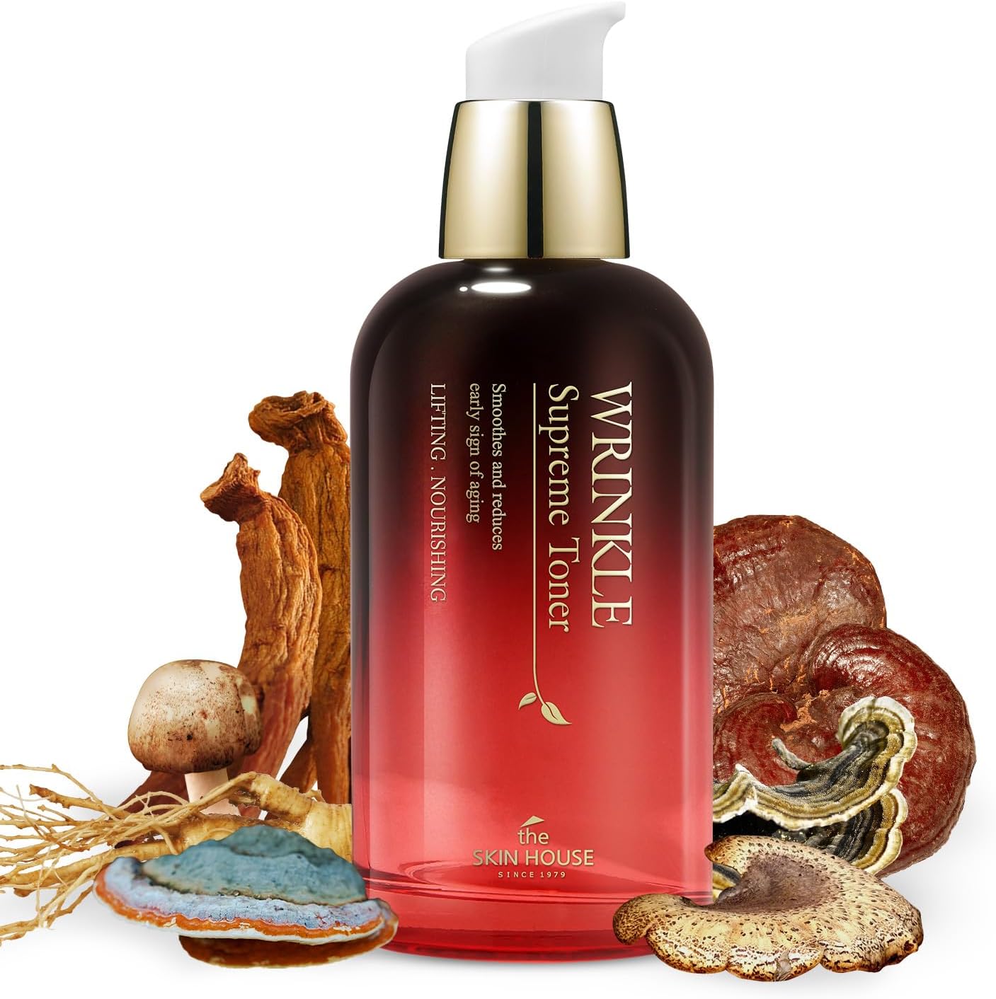 The Skin House Wrinkle Supreme Toner – Firming & Moisturizing Facial Toner with Red Ginseng & Herbal Extracts | Elasticity Boost & Smooth Skin, Korean Skincare | 130ml / 4.39 fl.oz
