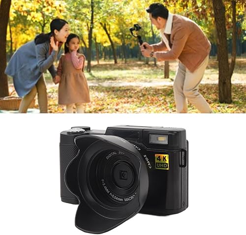 Miniatura 6 de Yunir Cámara digital 4K, 3 pulgadas, 48 MP, 16X, zoom de 180°, cámara de vlogging antivibración con función de belleza facial, para adolescentes