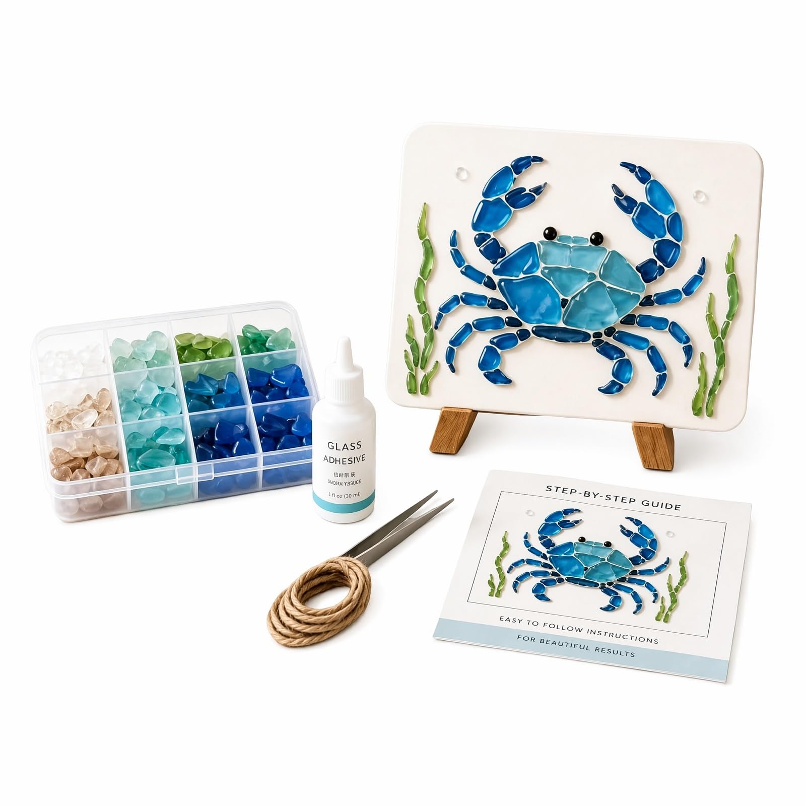 DIY Sea Glass Mosaic Art Kit Mosaic Craft Kit Ocean Inspired Art