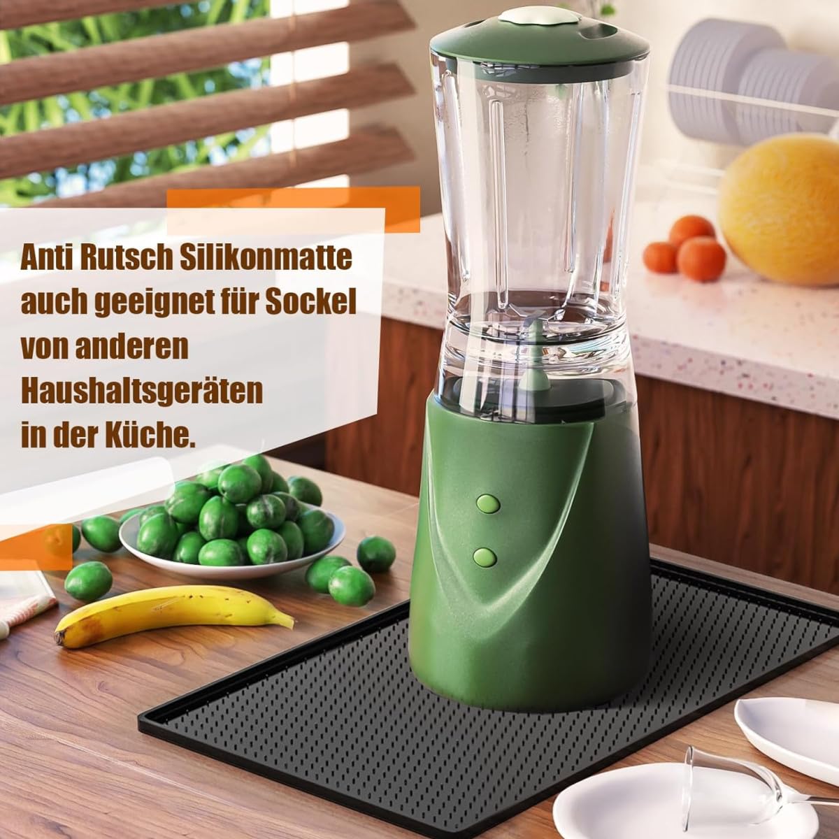 Tappetino In Silicone Per Macchina Da Caffè - Antiscivolo E Antigoccia 48x30cm, Nero - Foto 5