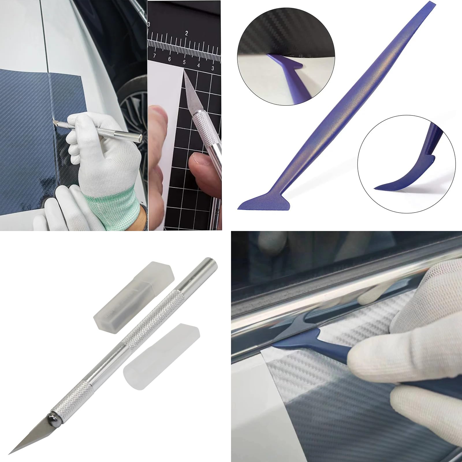 NewL 10 PZ Automotive Vinyl Film Tool Kit, Finestra Film Installazione Tools Wrap Squeegee Wallpaper Levigatura Strumento Feltro Squeegee Hard Scraper Vinyl Trimming Tool